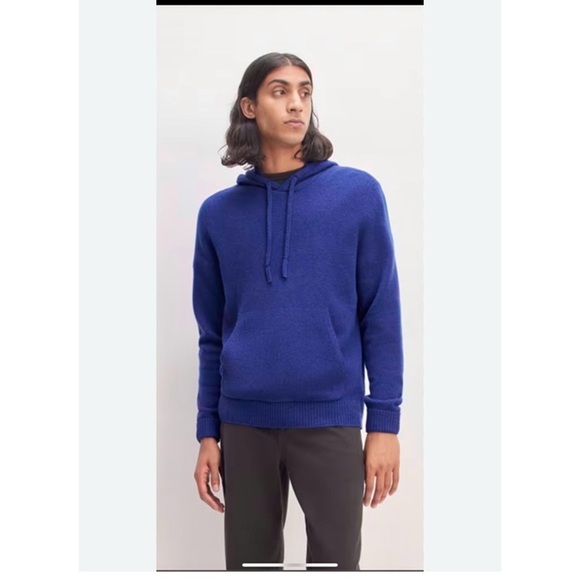Everlane Men’s Blue hooded Wool sweater in Large NWT - Picture 8 of 8